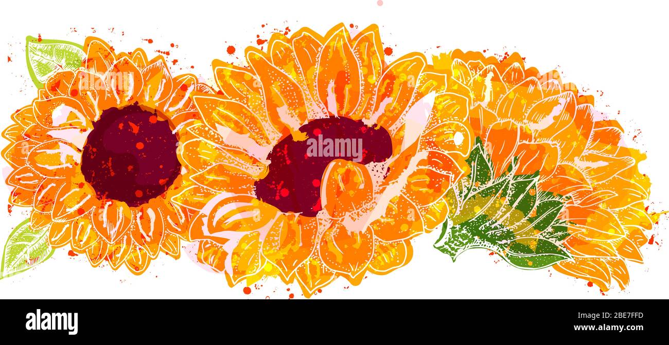 Jahrgang Einladung Hochzeit Mit Sonnenblumen Kranz Vektor Schoner Fruhling Sommer Card Alten Grunge Stil 3d Ausfuhrliche Darstellung Stock Vektorgrafik Alamy