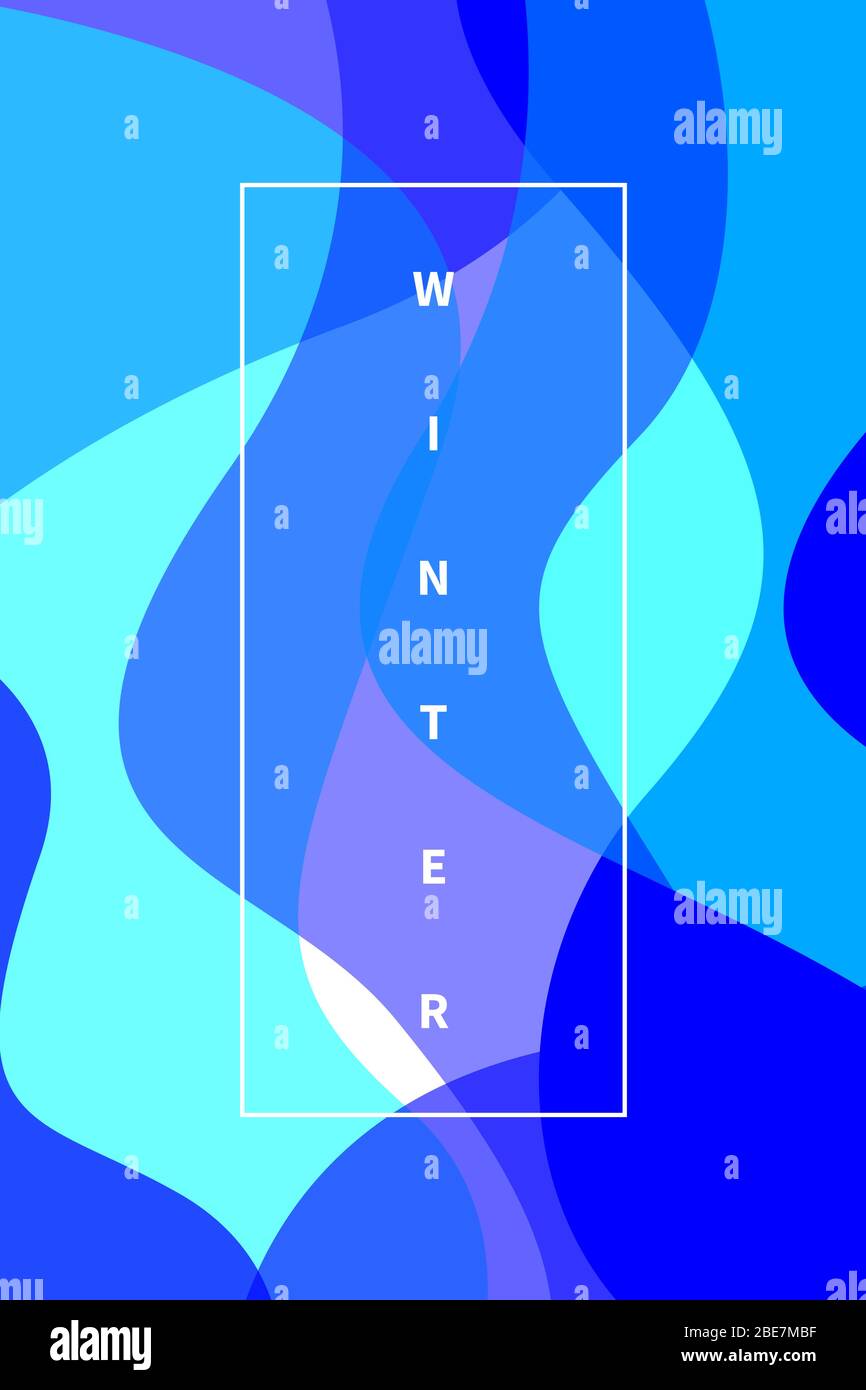 Vertikale Poster mit überlappenden geschwungenen Wellen, Winter-Sale Banner, Farbe abstrakten geometrischen Hintergrund für Saison Rabatt. Vektorgrafik Stock Vektor