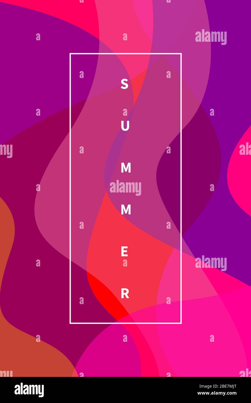 Vertikale Poster mit überlappenden geschwungenen Wellen, Sommer-Sale Banner, Farbe abstrakten geometrischen Hintergrund für Saison Rabatt. Vektorgrafik Stock Vektor