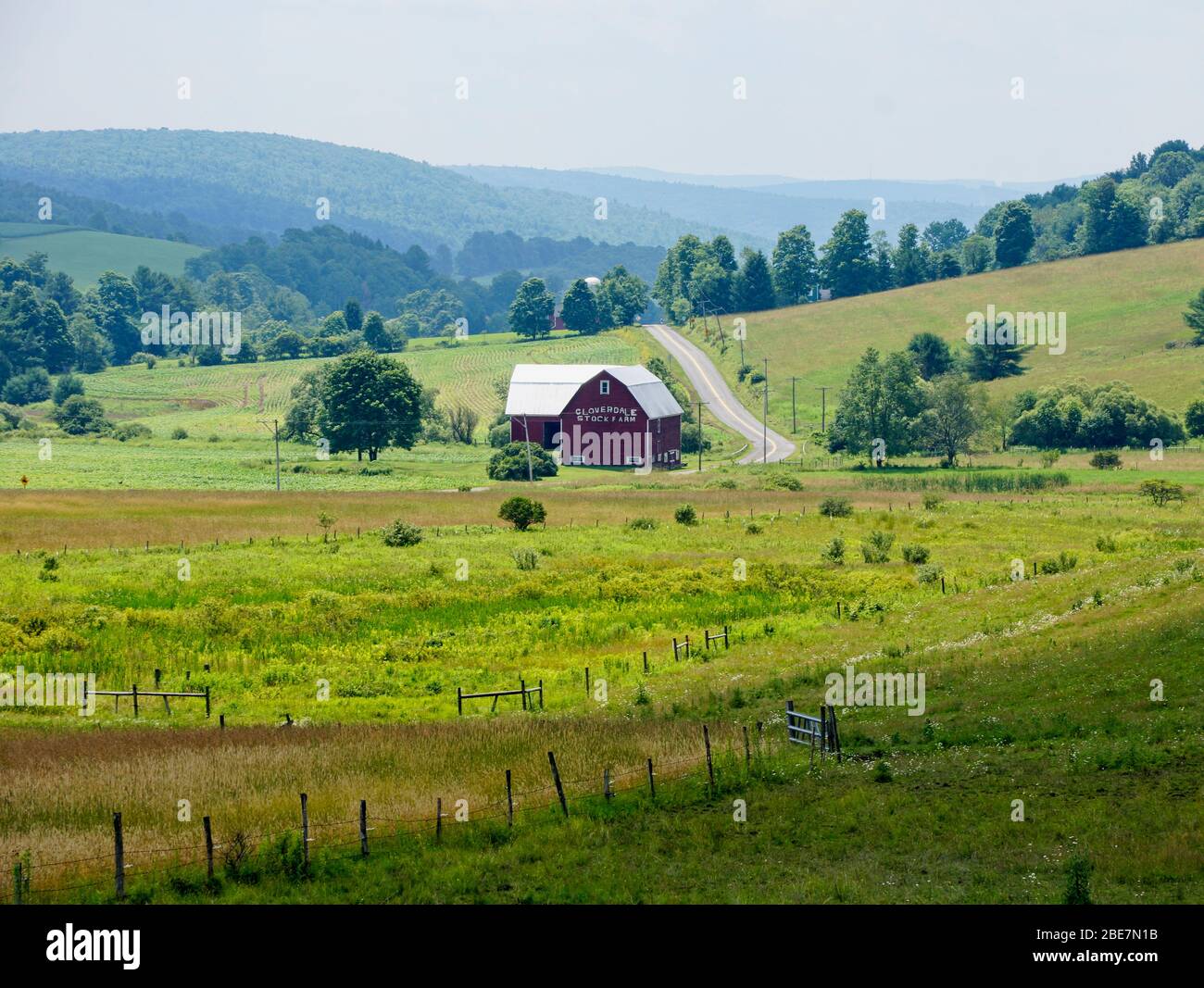 Oneonta USA - 12 Juli 2014 - Ferienbauernhof in Otsego County NY Stockfoto
