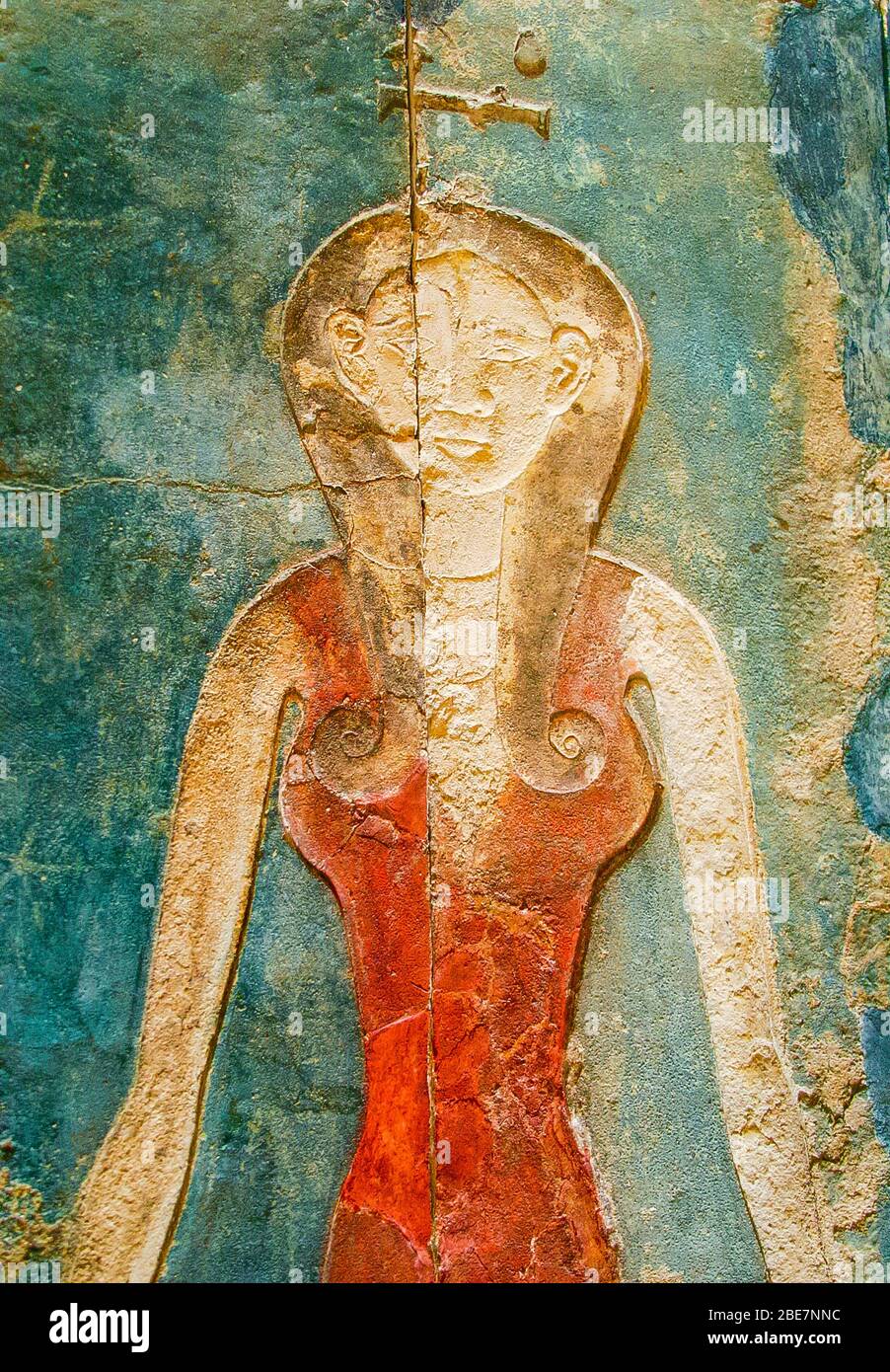 Ägypten, Kairo, Heliopolis, zukünftiges Freilichtmuseum. Grab von Panehesy, 26. Dynastie. Die Nuss-Göttin an der Decke. Stockfoto