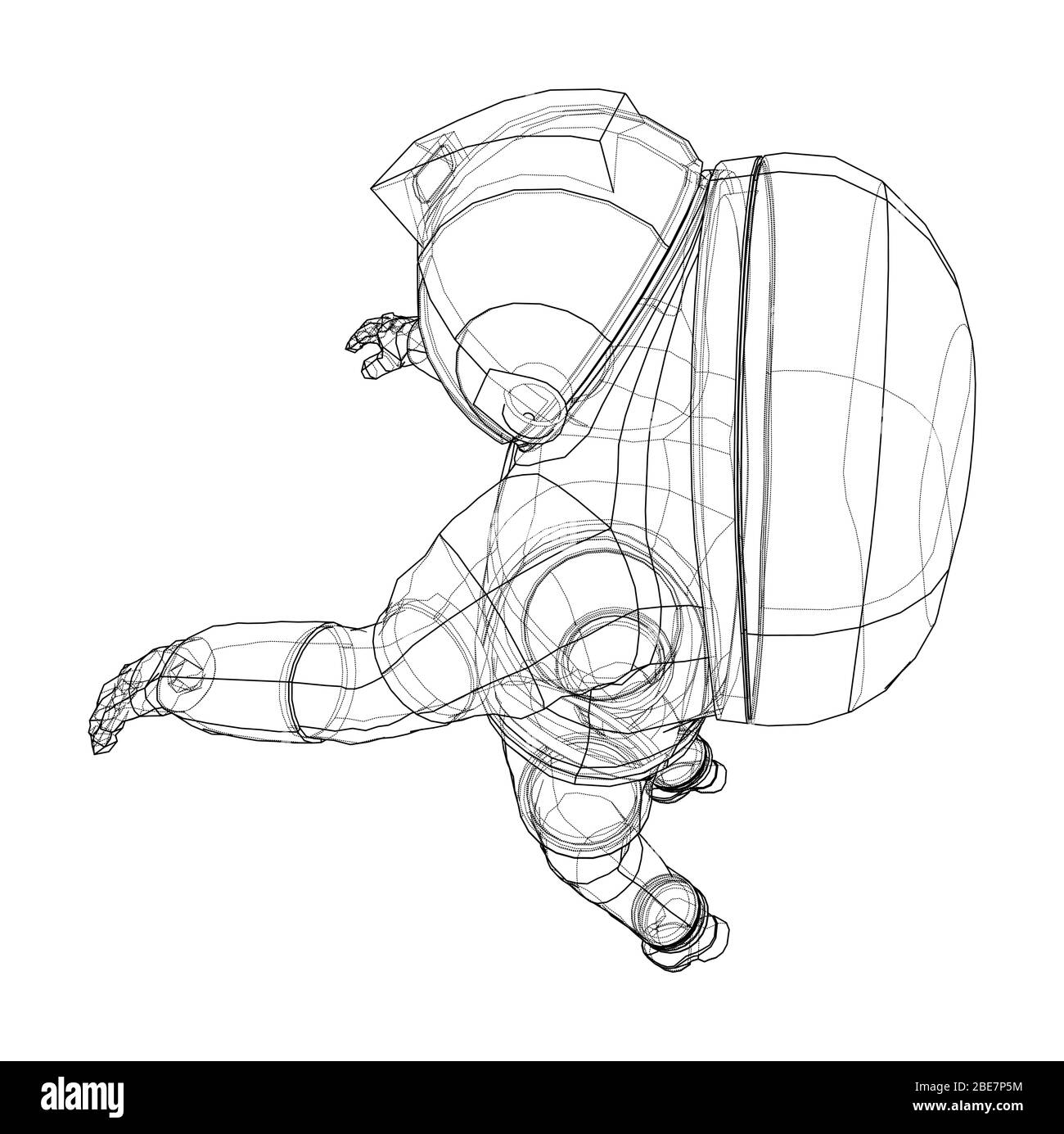 Astronaut Konzept. Vektor Rendering von 3d Stock Vektor