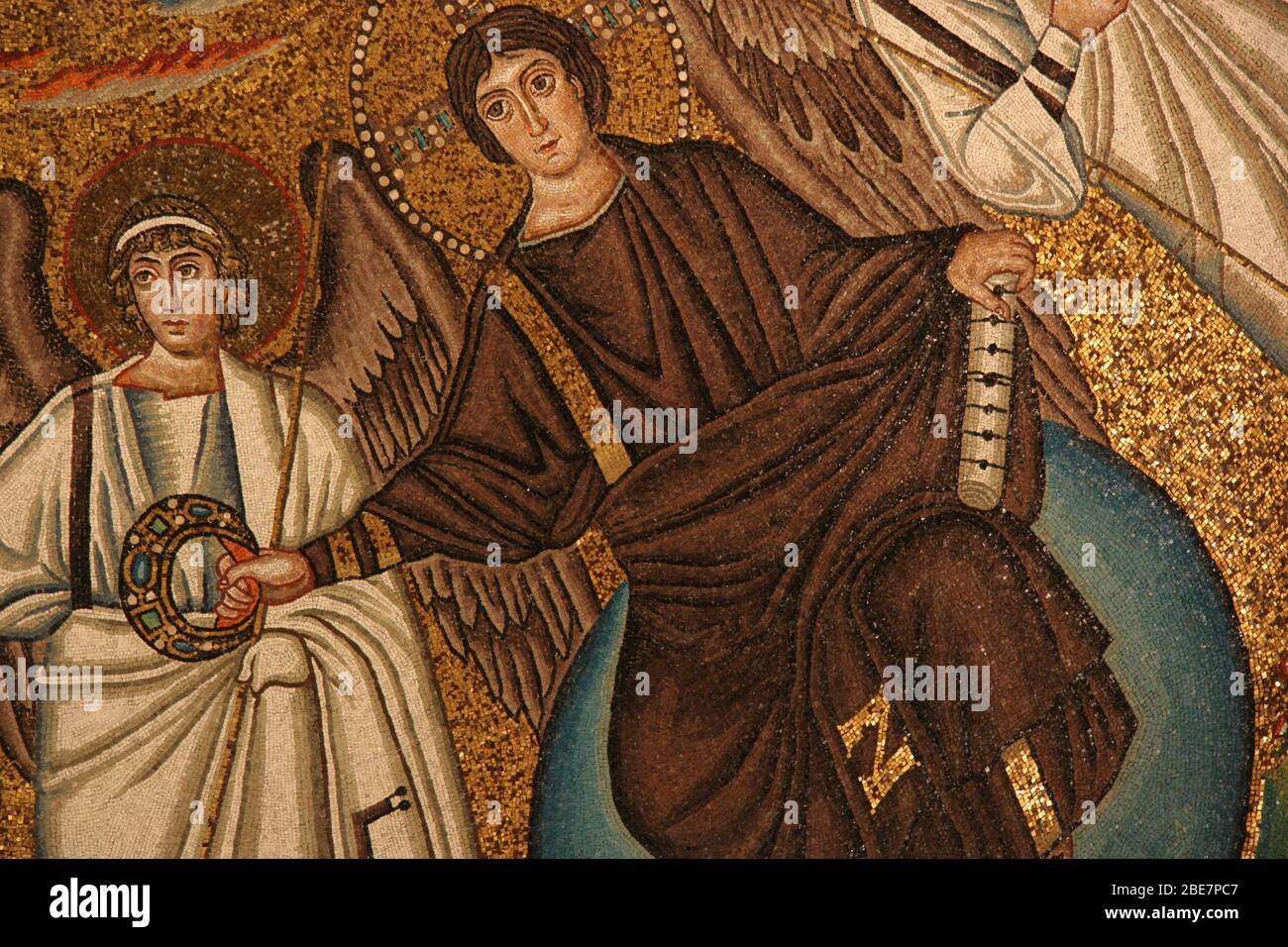 Italien. Ravenna. Basilika San Vitale. Byzantinische römische Mosaiken. Apsis. Jesus und Engel. 6. c. Stockfoto