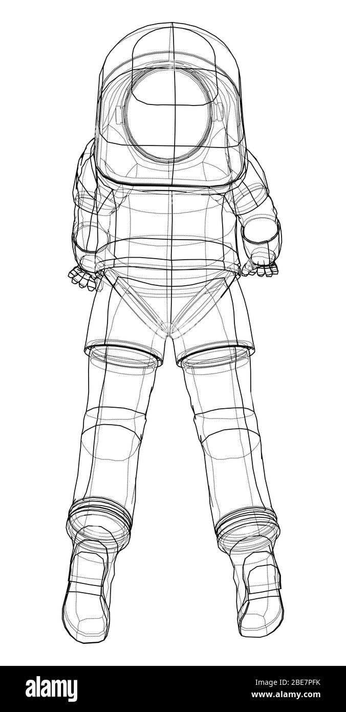 Astronaut Konzept. Vektor Rendering von 3d Stock Vektor