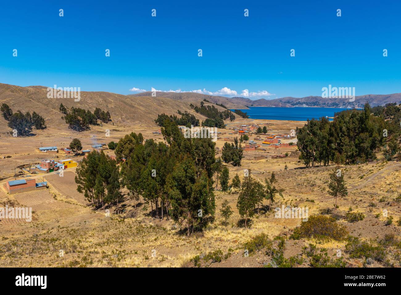Landwirtschaft in der Region Altiplano, Halbinsel Huata, Departement La Paz, Bolivien, Lateinamerika Stockfoto