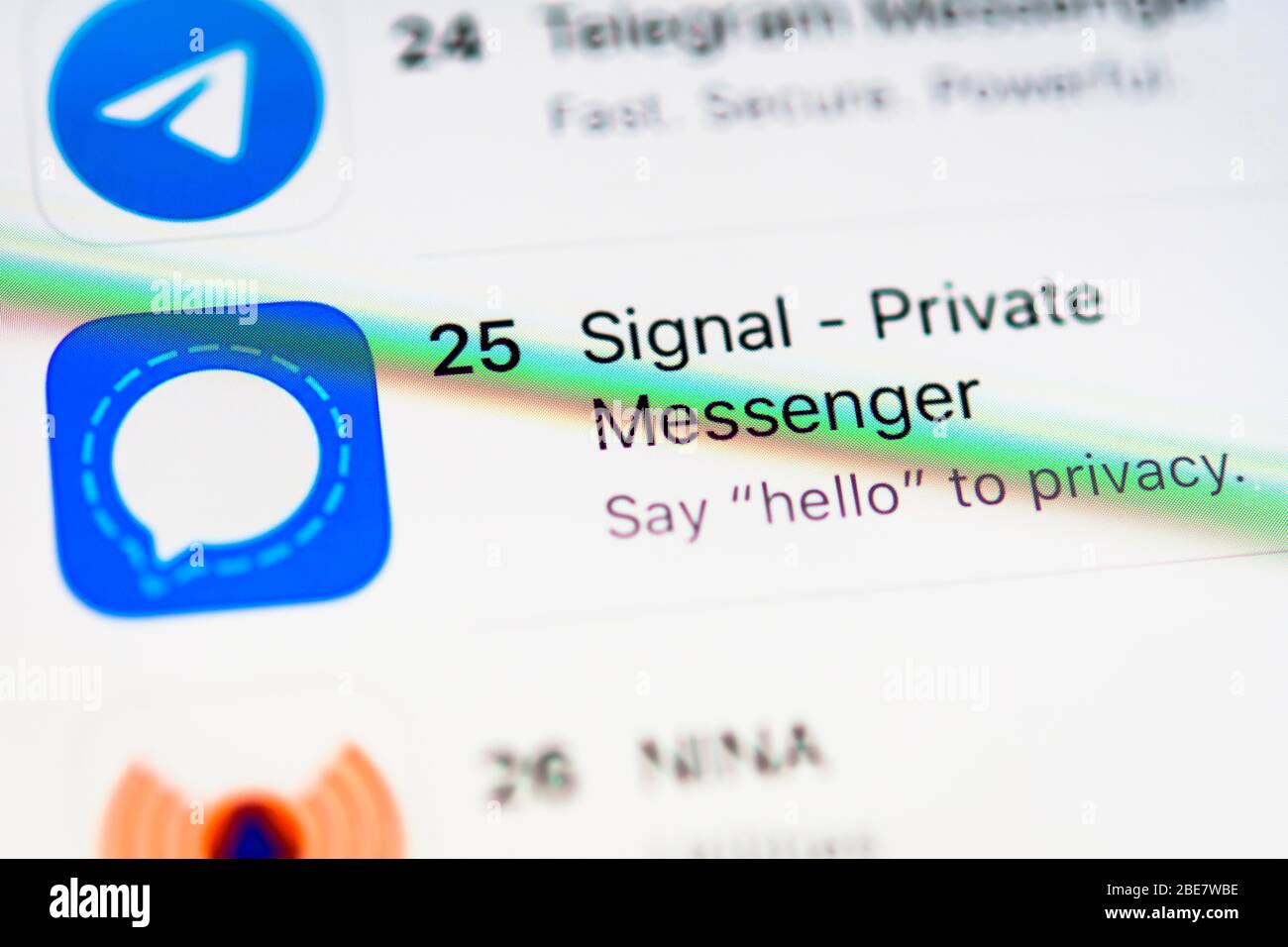 Signal App, Secure verschlüsselten Messenger-Service, App-Symbol, Detail, Full-Format Stockfoto