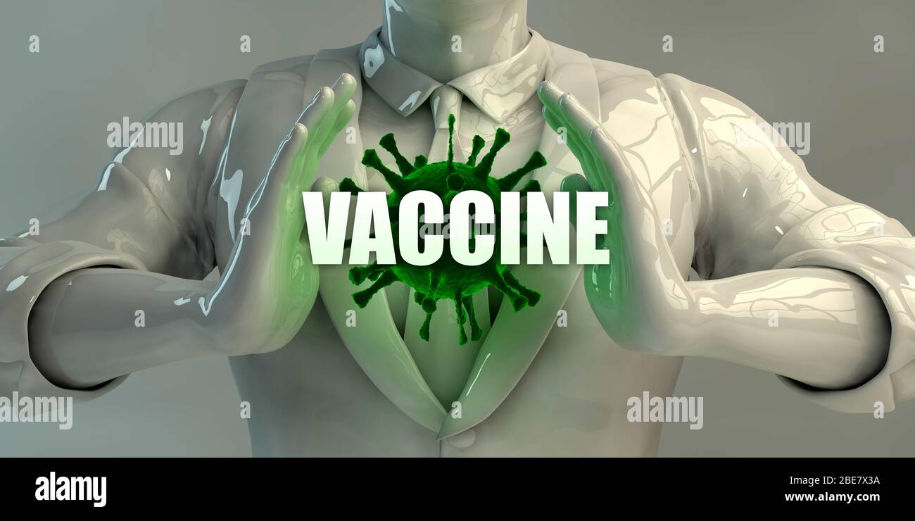 Impfstoff Entdeckung als Virus Konzept in Pandemie Stockfoto