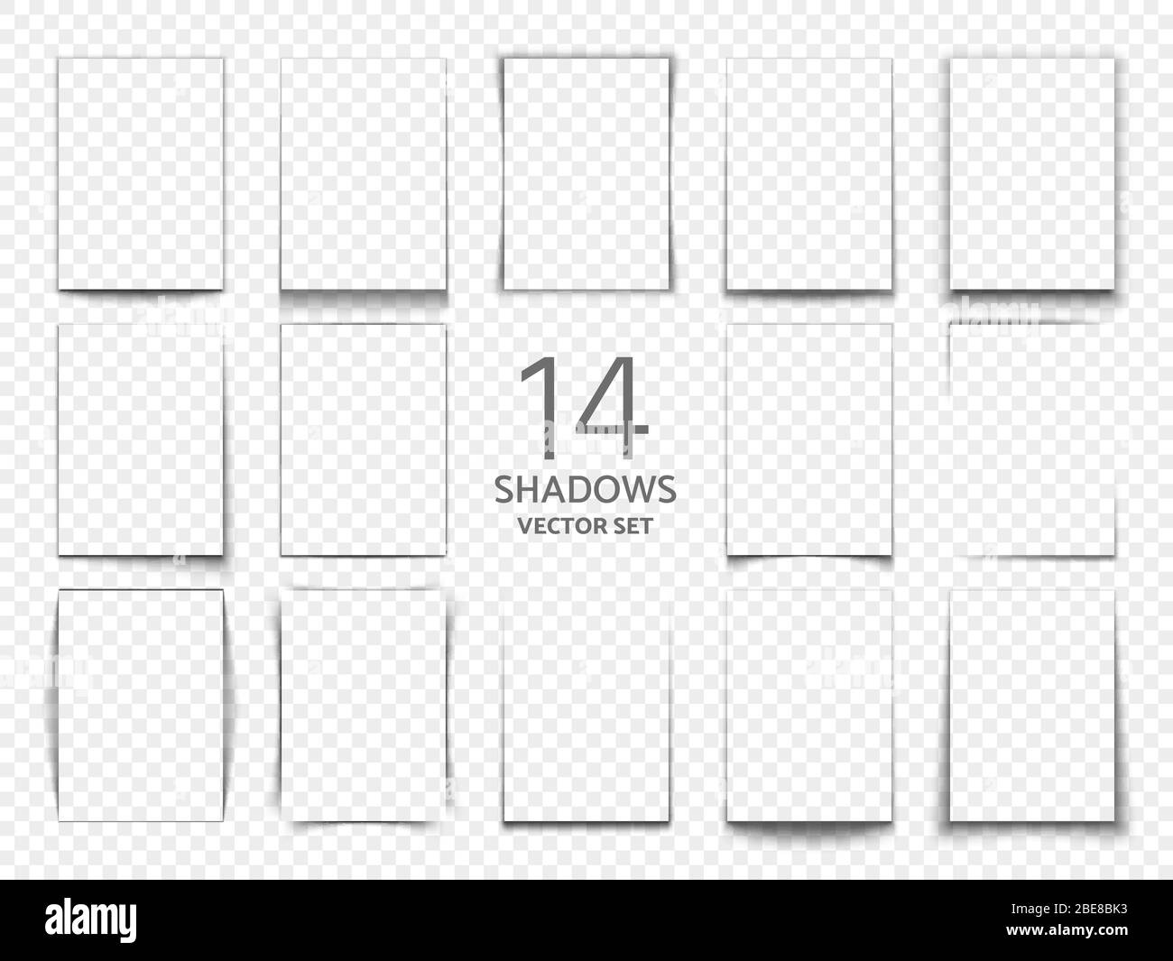 Rechteckige Schattenbox-Rahmen aus Papierblättern. 3d-Effekt für transparente Schatten. Transparenter Schatteneffekt. Vektorgrafik Stock Vektor