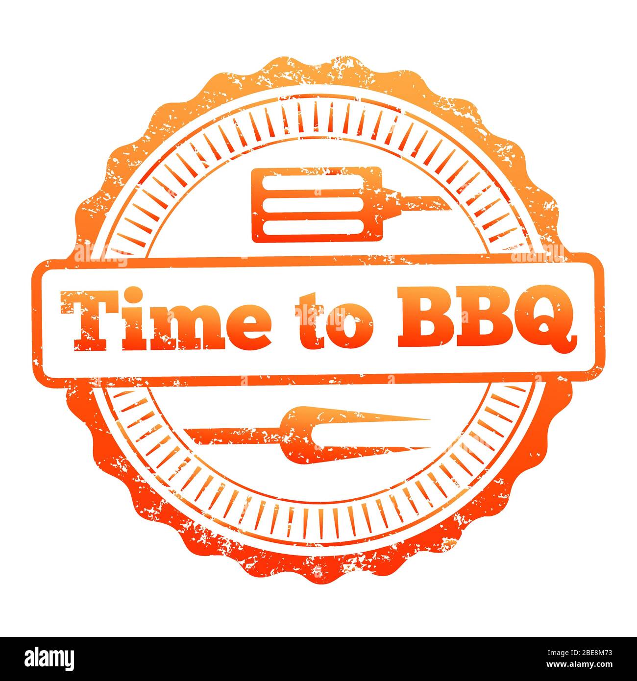 Time to BBQ buntes Etikettendesign. BBQ Label Symbol, Vektor-Illustration Stock Vektor