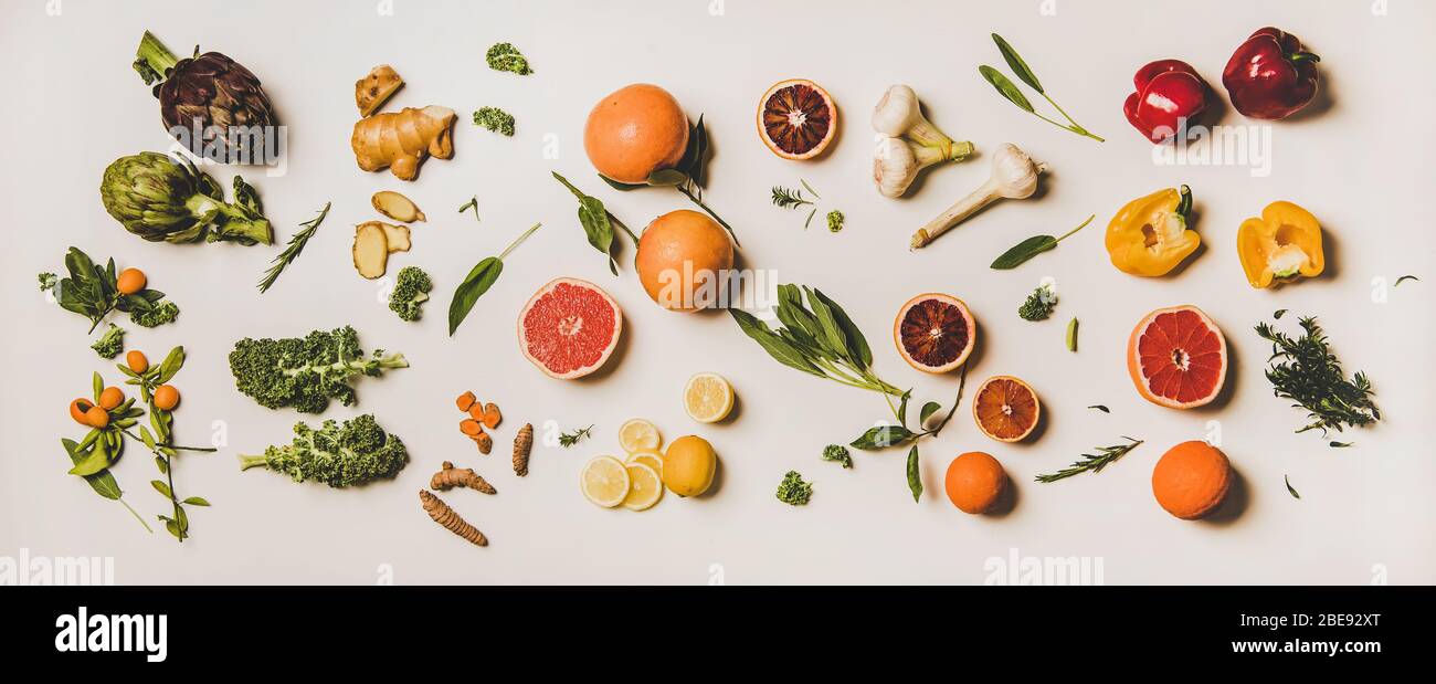 Vielfalt der Immunität Steigerung gesunde pflanzliche Lebensmittel Stockfoto