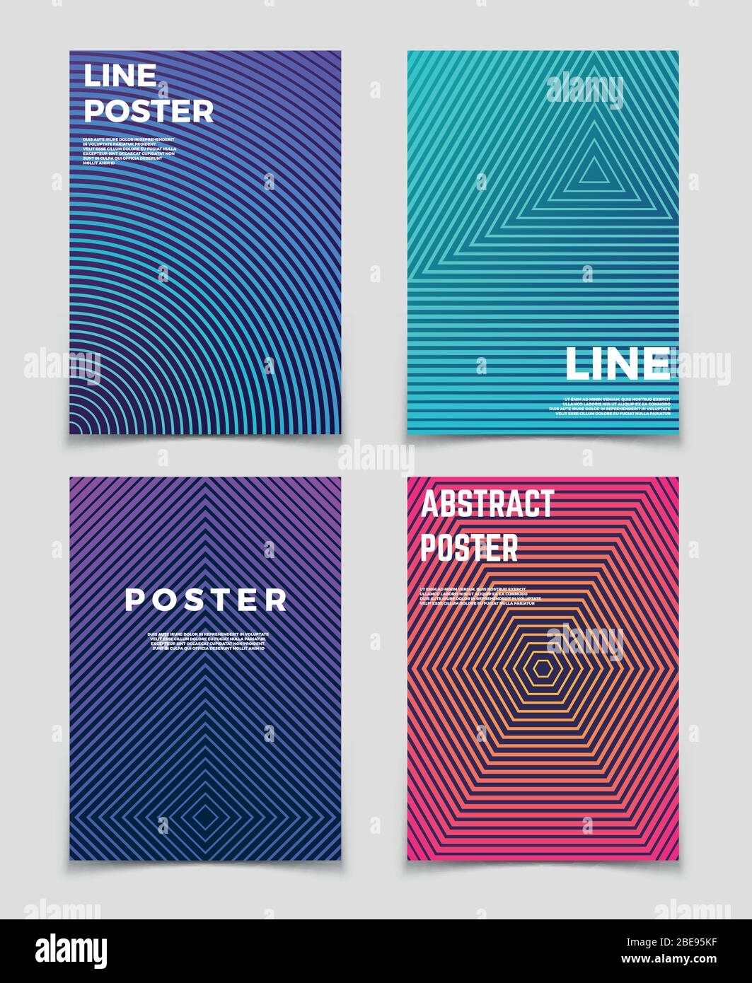 Abstrakte geometrische Vektorhintergründe mit Linienmustern. Modernes minimalistisches Design für Poster und Buchcover. Poster und Broschüre geometrische Linie Muster Hintergrund Illustration Stock Vektor