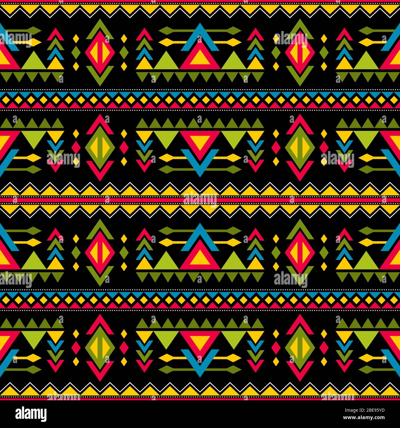 Navajo Weberei Mode nahtlose Vektor Muster. Vintage Tribal Art Print von ethnischen afrikanischen endlosen Hintergrund. Kultur Ornament Tribal maya geometrische Farbe Muster Stock Vektor