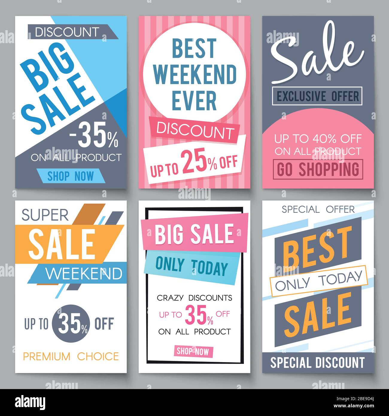 Verkauf Poster Vektor-Vorlage mit Rabatt und sparen Sie Geld Angebote für E-Mail und Newsletter-Design. Shopping und Angebot Rabatt Illustration Stock Vektor