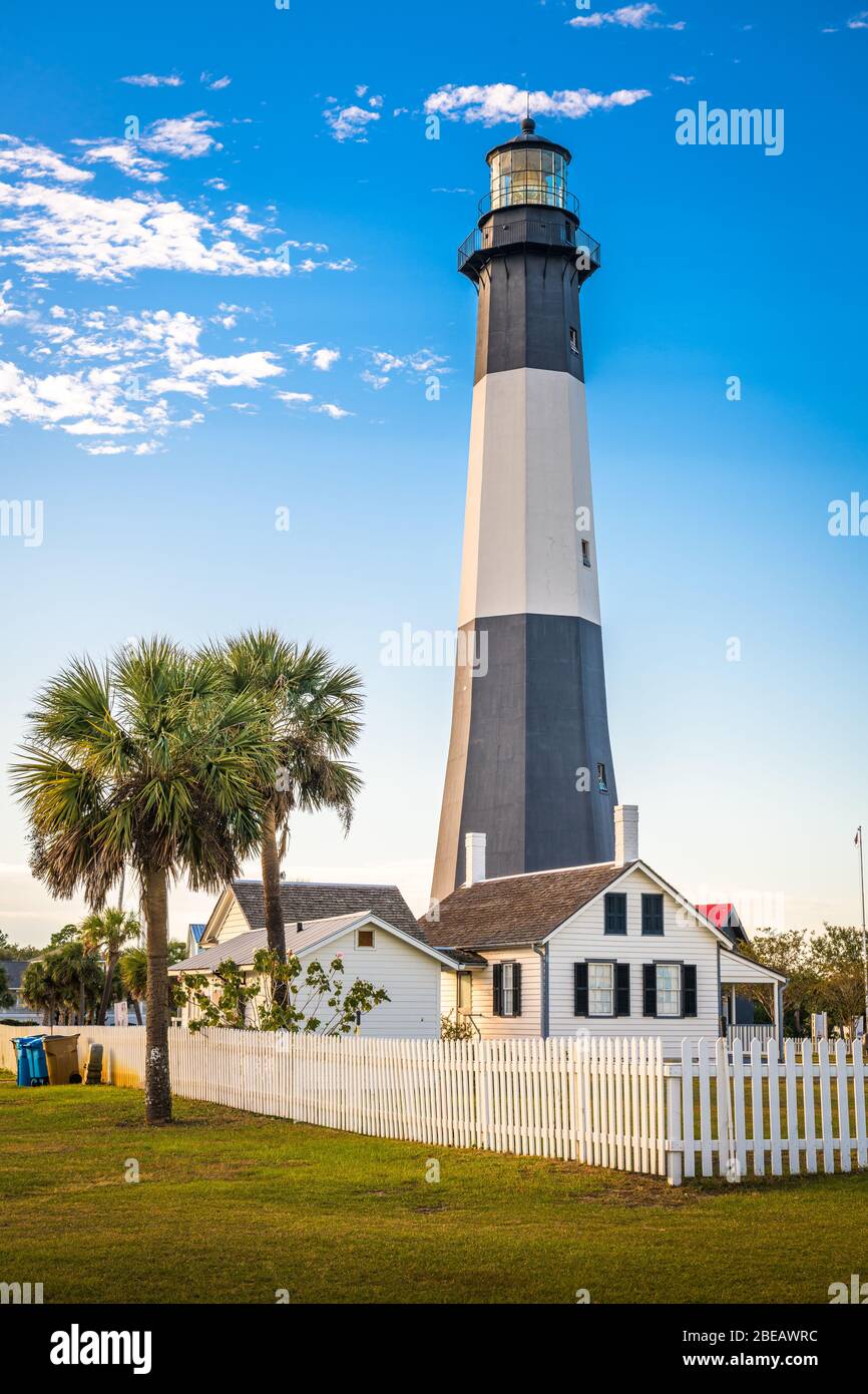 Tybee Island Leuchtturm von Tybee Island, Georgia, USA. Stockfoto