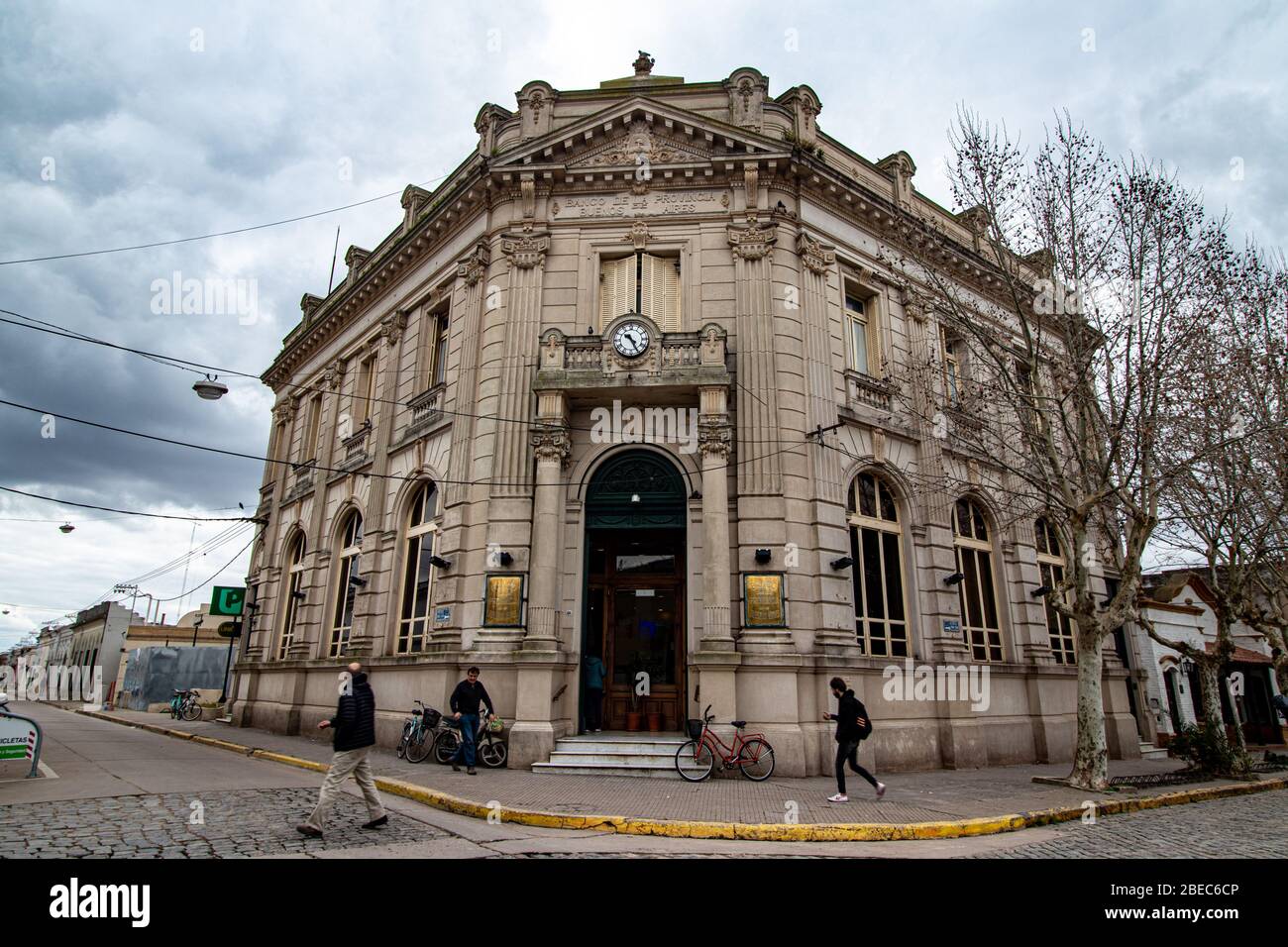 Bank, San Antonio de Areco, Argentinien Stockfoto