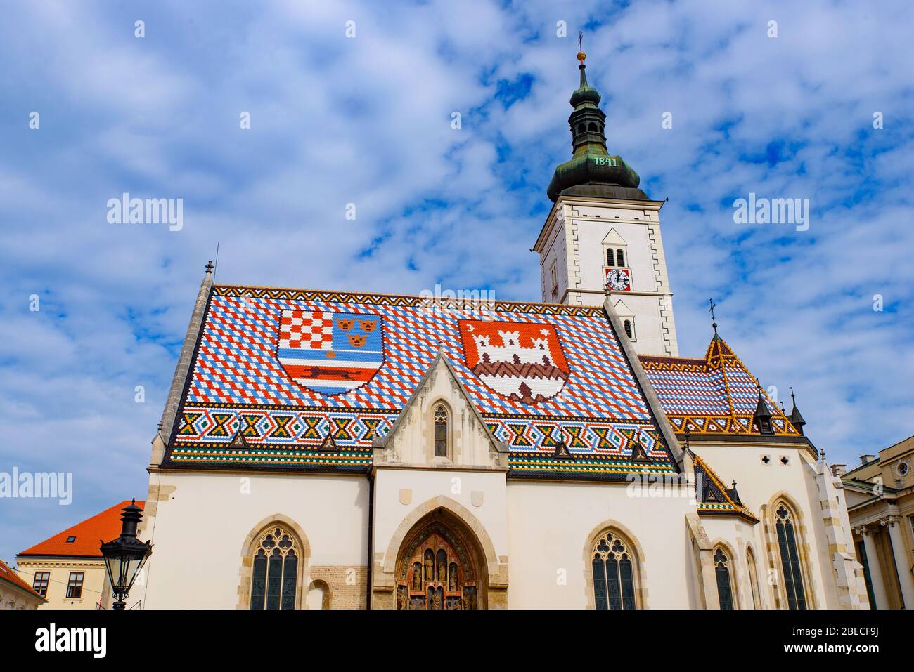 Kirche des Hl. Markus, Zagreb, Kroatien. Stockfoto