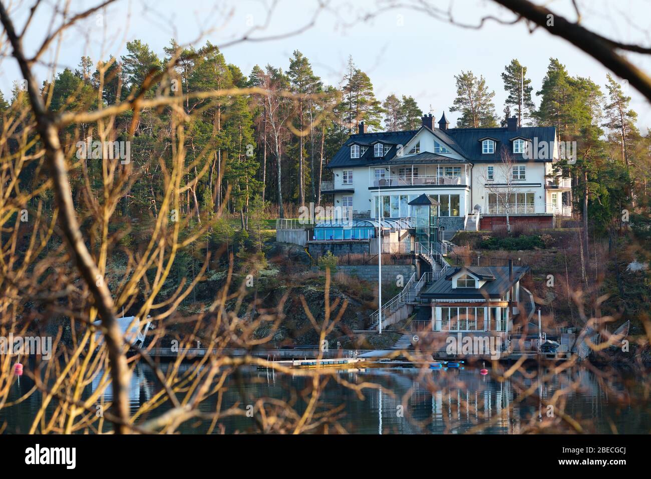 Haus in Karlsudd bei Vaxholm, Schweden Stockfoto