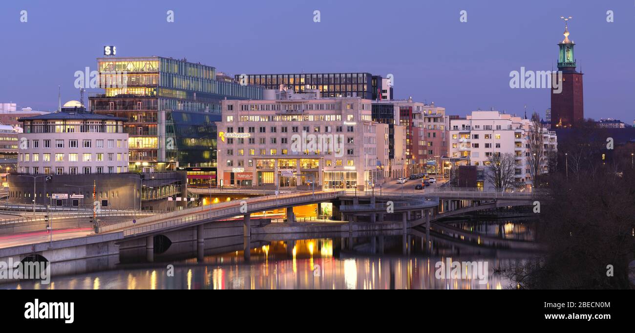 Blick von Barnhusbron über Stockholm, Schweden Stockfoto