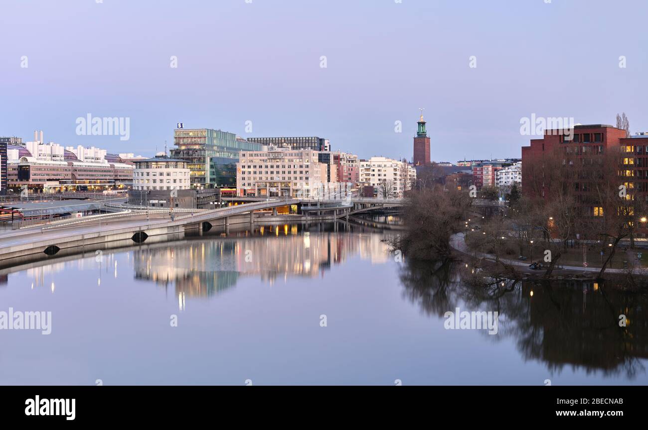 Blick von Barnhusbron über Stockholm, Schweden Stockfoto