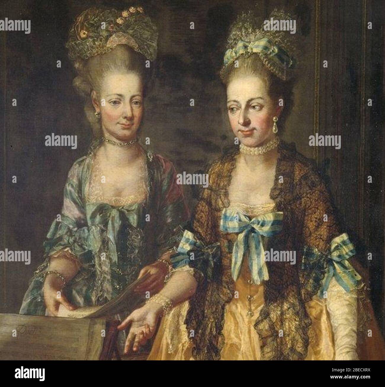 Erzherzoginnen Maria Elisabeth und Maria Anna von Österreich. Stockfoto