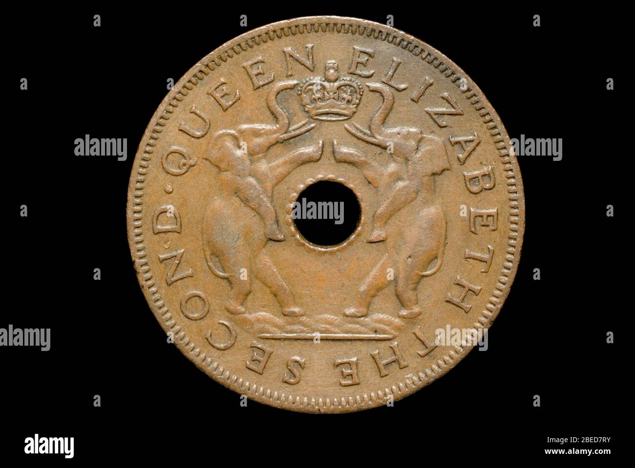 Eine Penny-Münze der Föderation von Rhodesien und Nyasaland Stockfoto