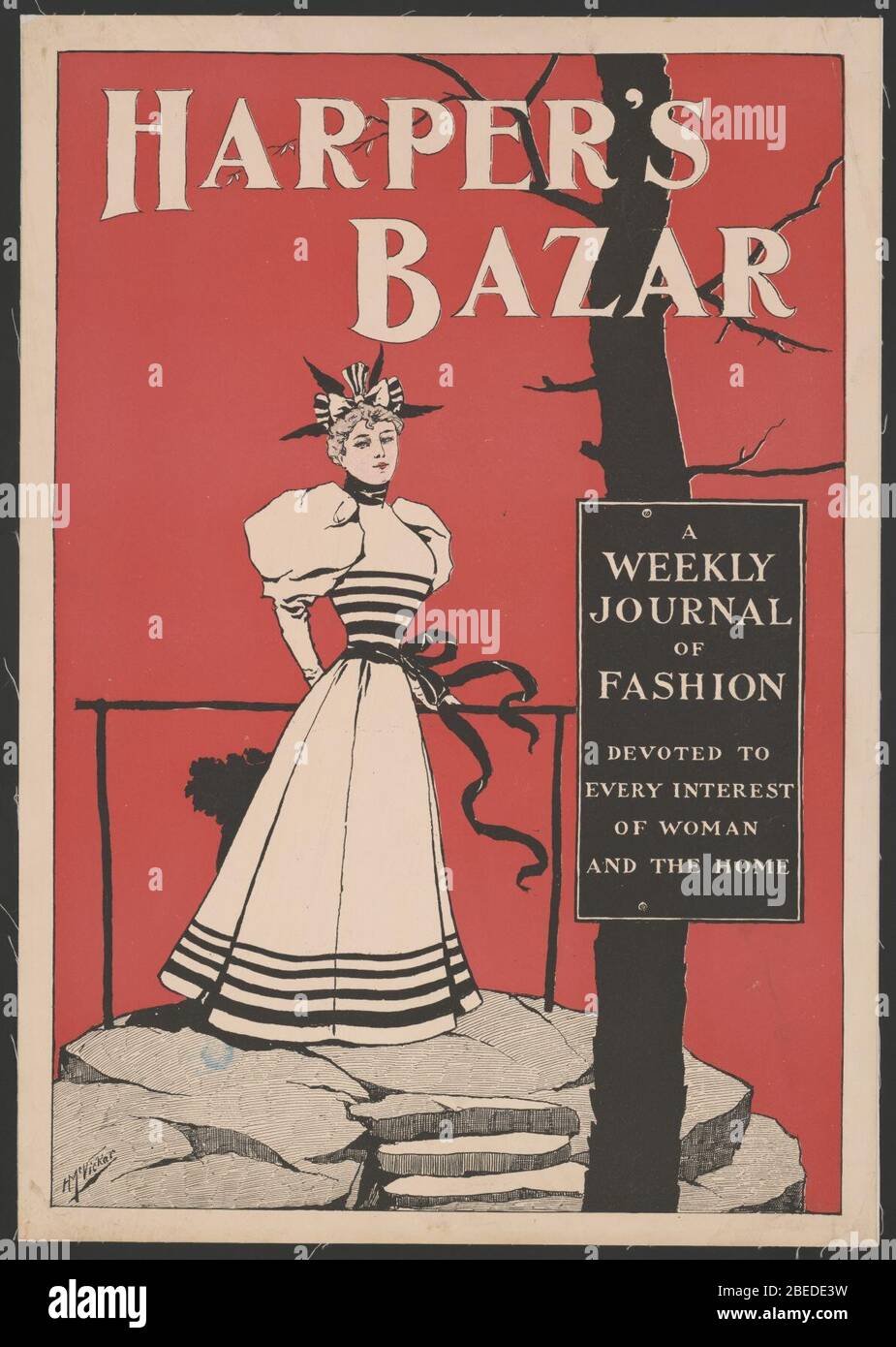 Harper's Bazar, eine wöchentliche Zeitschrift für Mode für jedes Interesse der Frau und die Heimat gewidmet Stockfoto