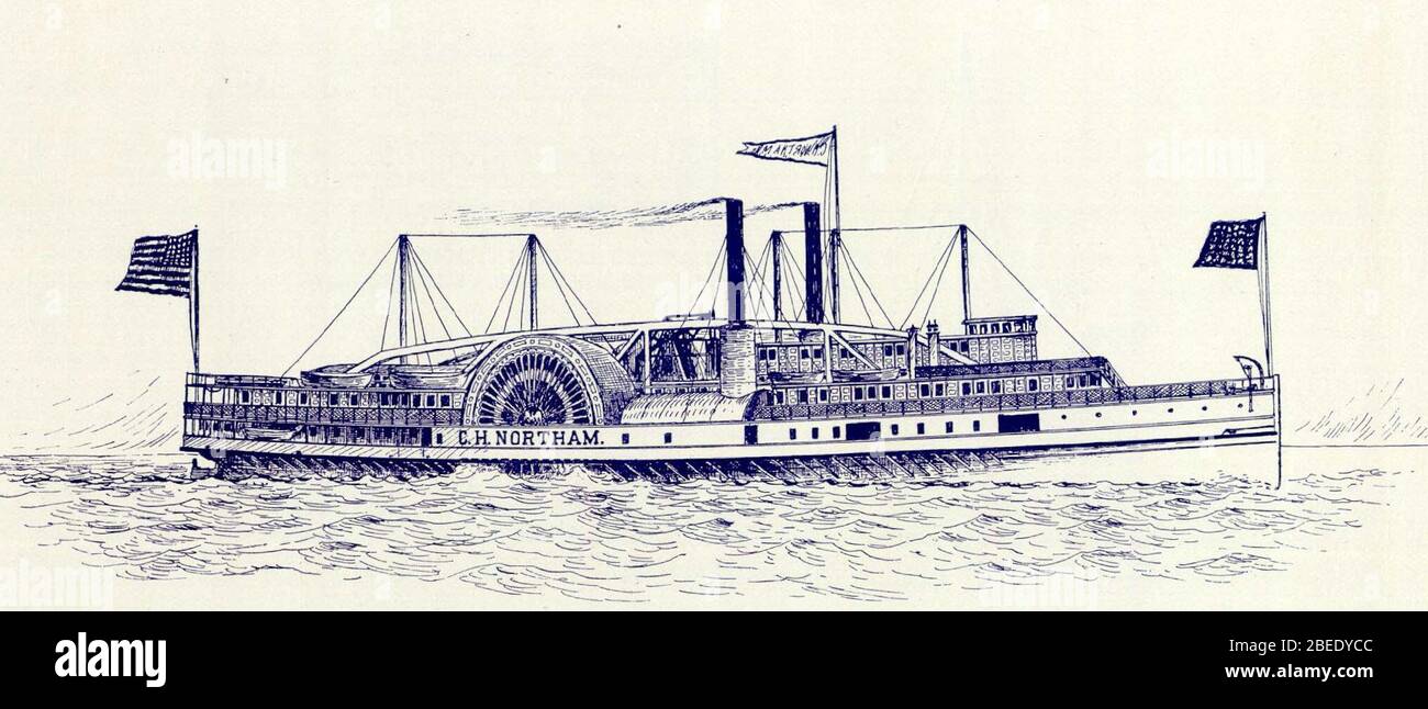 Englisch: Long Island Sound Dampfer C.H. Northam; 1895 oder früher;  amerikanische Dampfschiffe, Seite 216, von Bild, das online von der Great  Lakes Maritime Society erhältlich ist; Samuel ward Stanton (1870-1912); '  Stockfotografie - Alamy