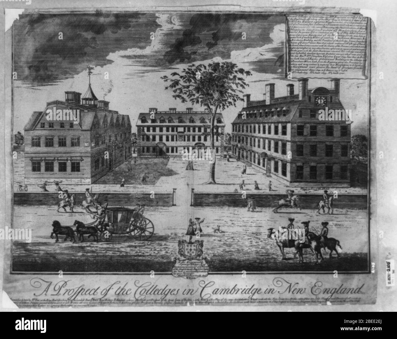 Harvard 1740 von William Burgis. Stockfoto