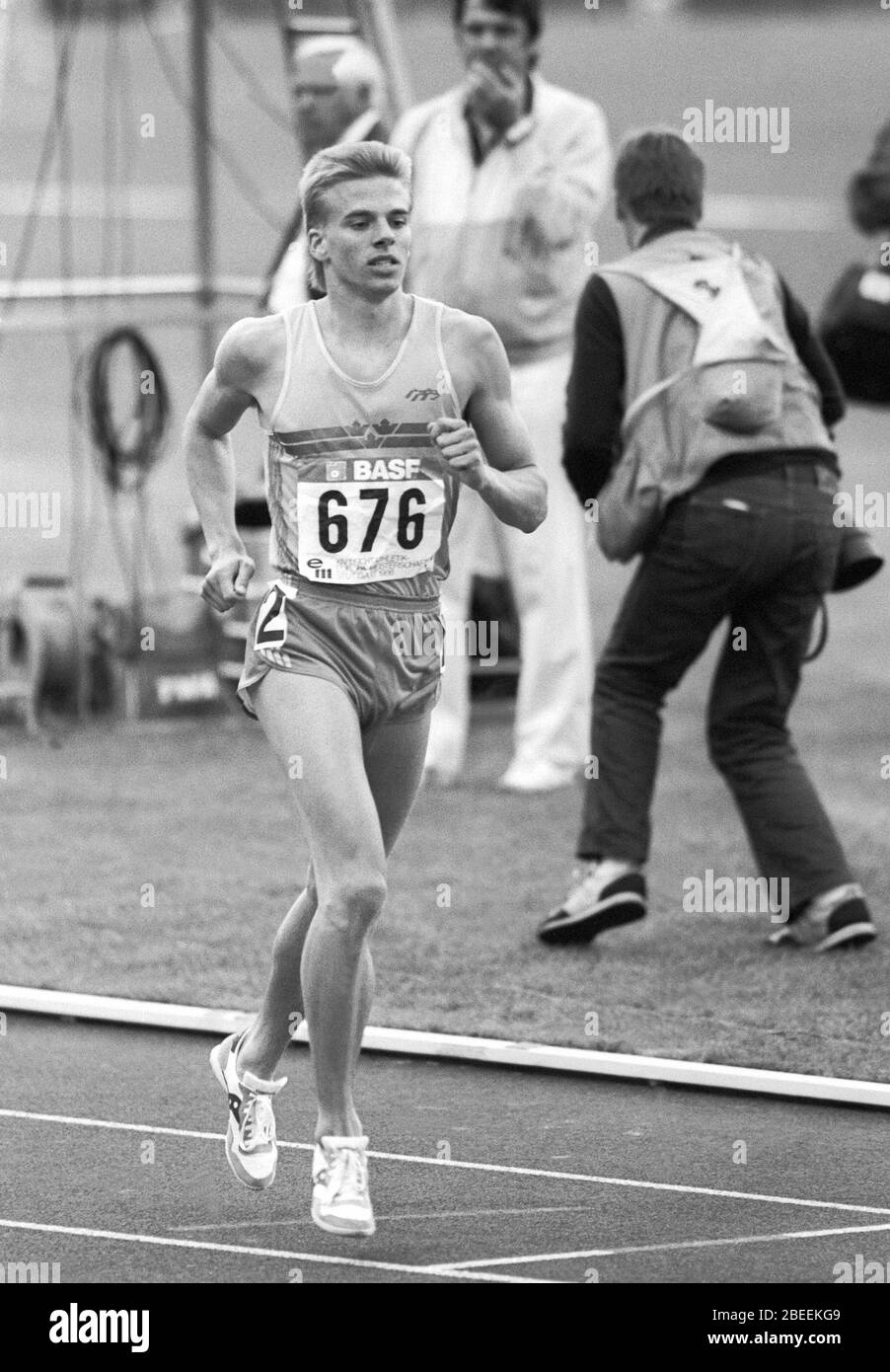 MARTIN ENHOLM Schwedischer Mittelstreckenläufer bei der Europameisterschaft in Stuttgart 1986 Stockfoto