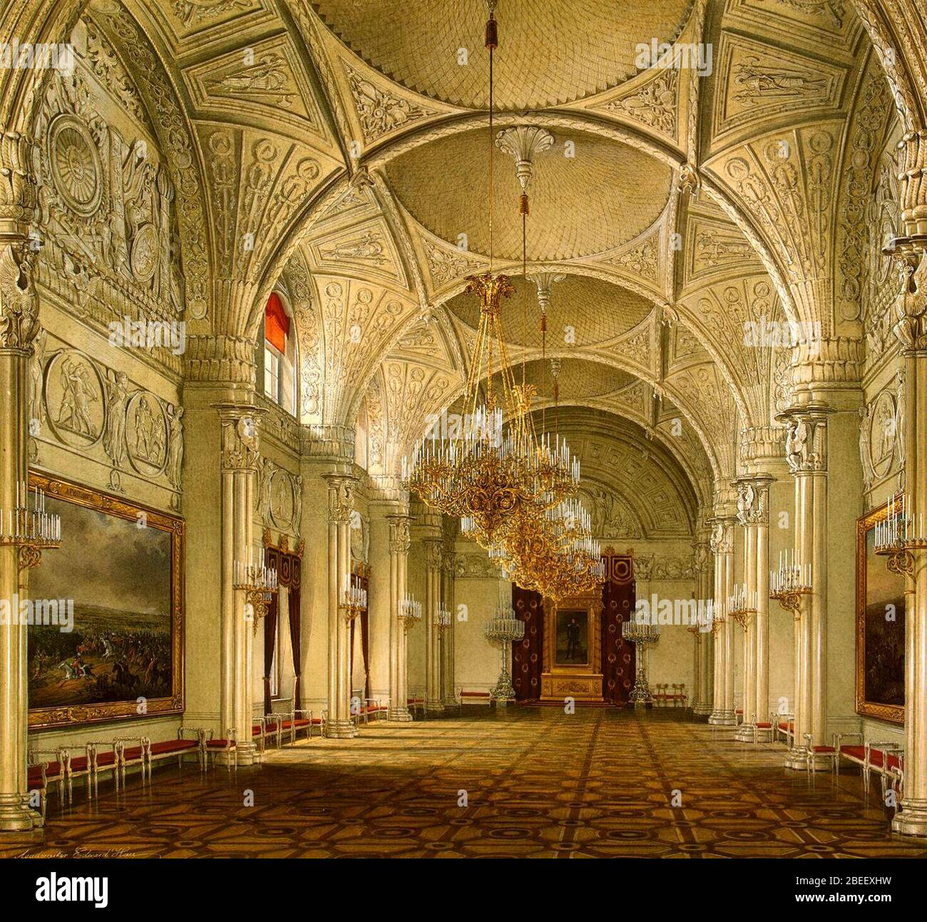 Hau. Innenräume des Winterpalastes. Die Alexander Hall. 1861. Stockfoto