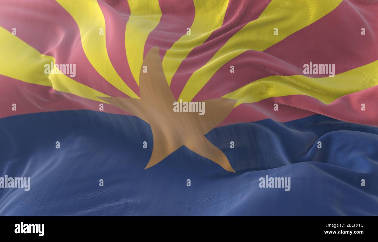 Flagge des Bundesstaates Arizona, Region der Vereinigten Staaten Stockfoto