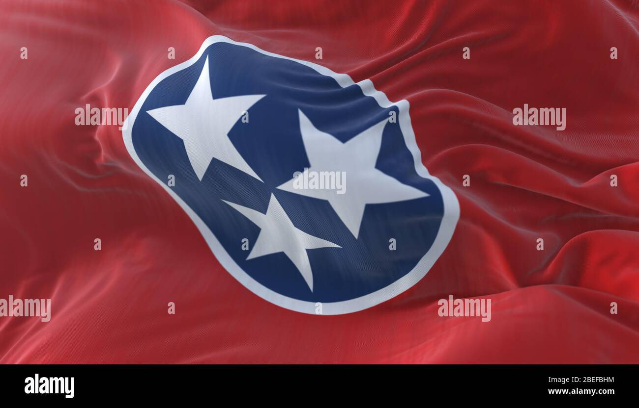 Flagge des amerikanischen Staates Tennessee, Region der Vereinigten Staaten Stockfoto