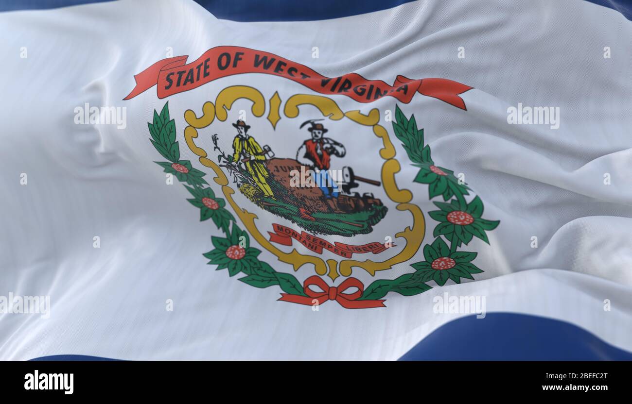 Flagge von West Virginia, Vereinigte Staaten von Amerika Stockfoto