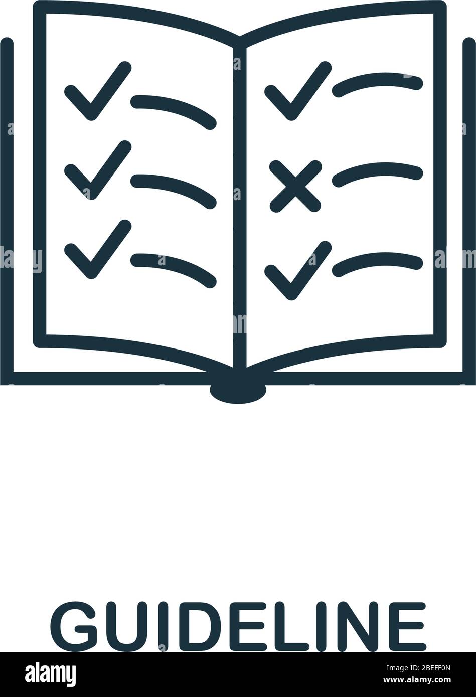 Symbol für Richtlinien. Einfaches Element aus der Reglement-Sammlung. Gefülltes Guideline-Symbol für Vorlagen, Infografiken und mehr Stock Vektor