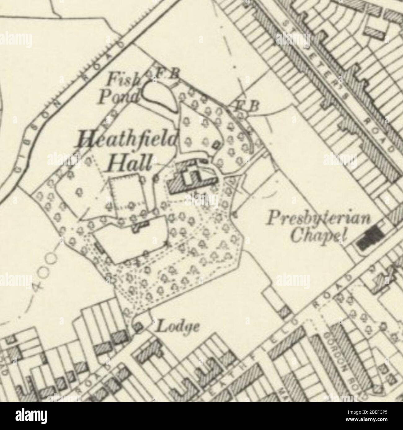 Heathfield Hall - OS 6-inch map - 1888-1913. Stockfoto