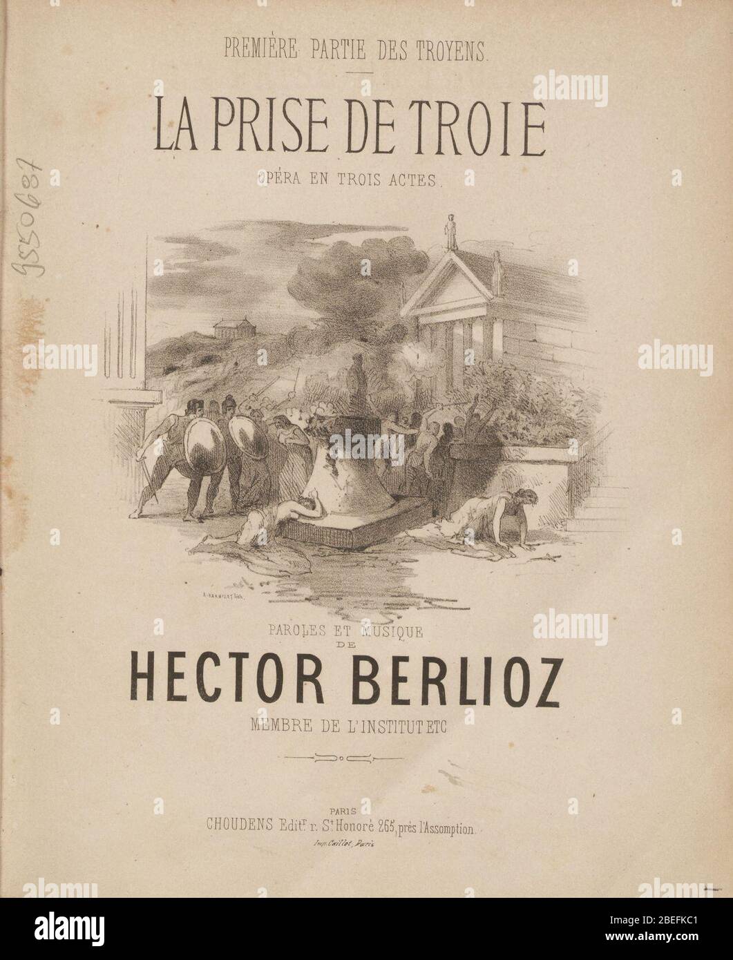 Hector Berlioz, La Pry de Troie-Score-Cover. Stockfoto