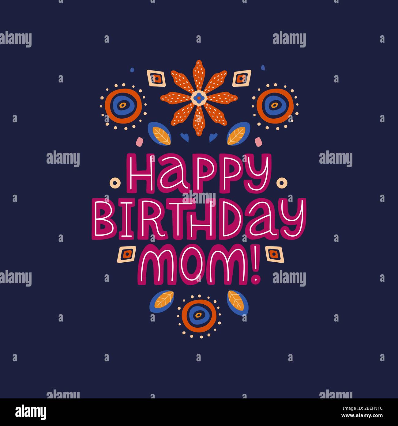 Alles gute zum Geburtstag Mutter Schriftzug Zitat. Vektor