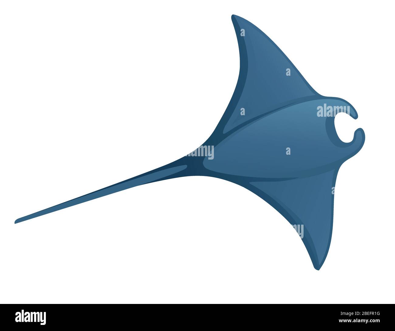 Manta ray Unterwasser-Riese Tier mit Flügeln einfache Cartoon Charakter Design flache Vektor-Illustration isoliert auf weißem Hintergrund Stock Vektor