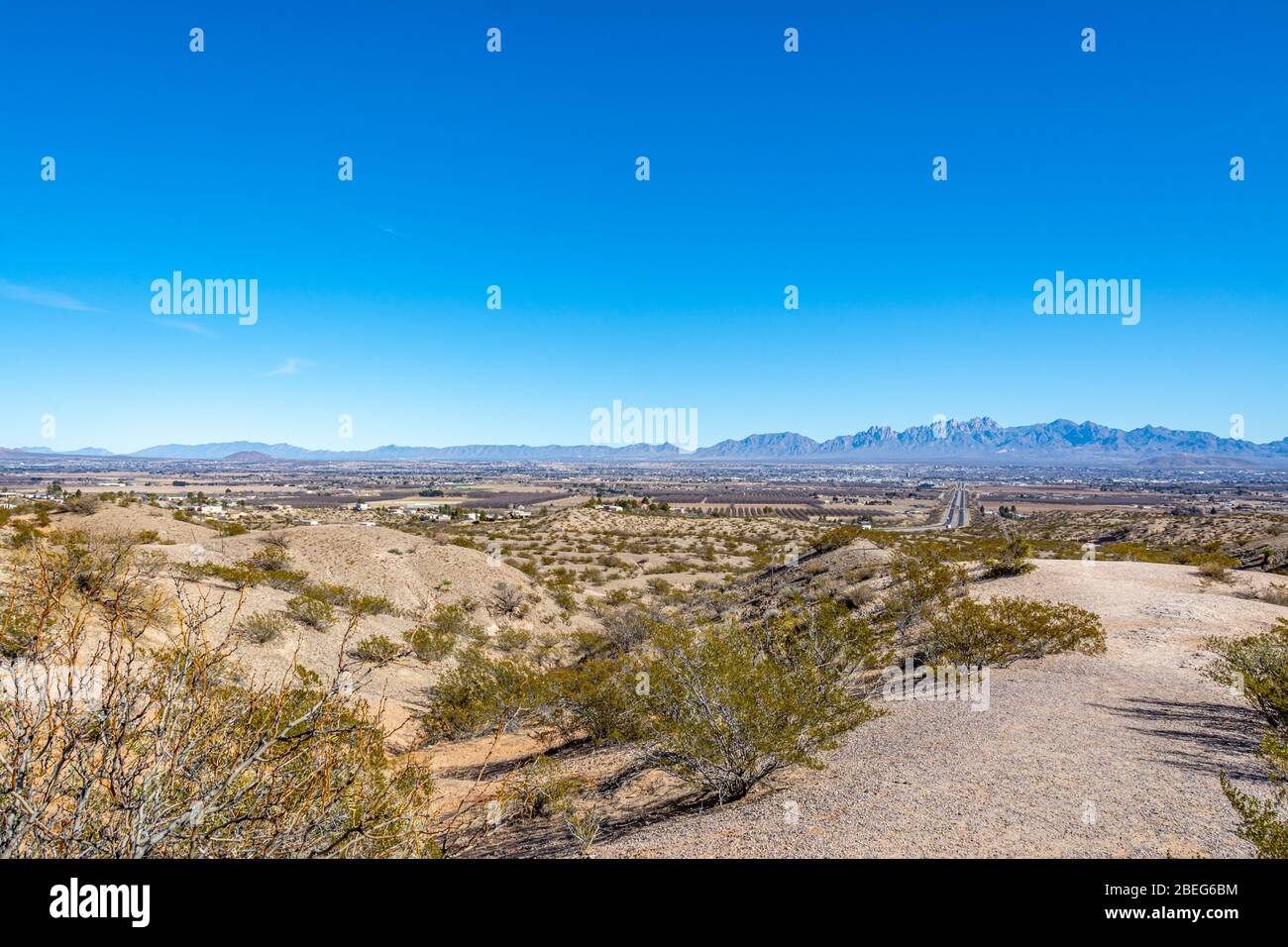 Fernansicht von Las Cruces, New Mexico Stockfoto