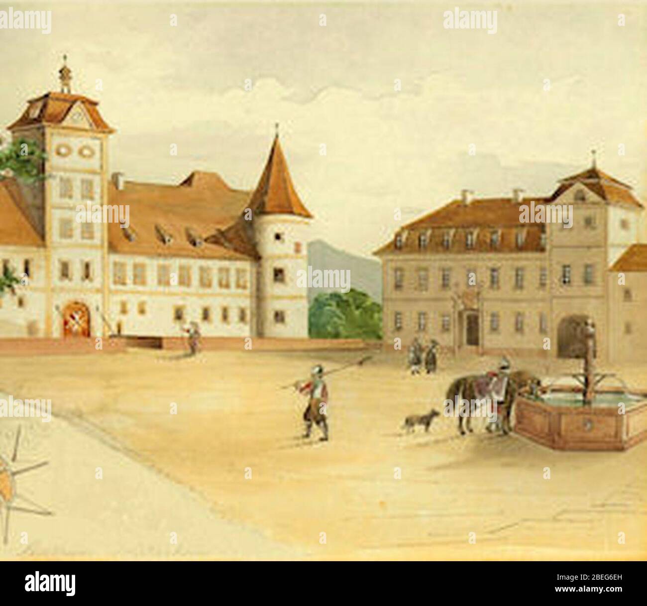 Heitersheim Ritterhaus 1780. Stockfoto