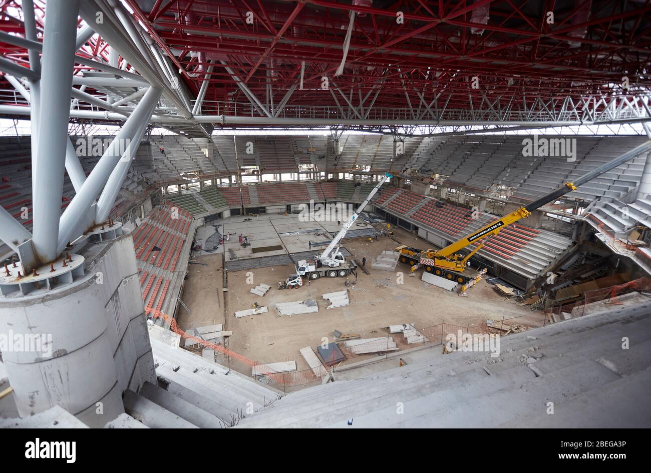 MENDOZA, ARGENTINIEN, 10. Juni 2015. Aconcagua Arena, Bau eines Sportstadions mit einer überdachten Fläche von 23,000 Quadratmetern und einer Kapazität von 8,5 Stockfoto