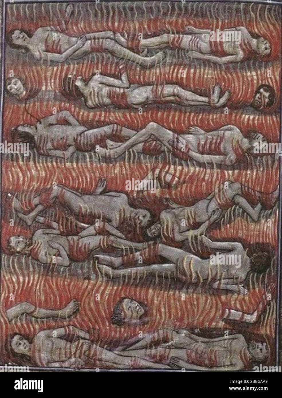 Hell-aus Französisch illustrierte Handschrift des Mittelalters Stockfoto