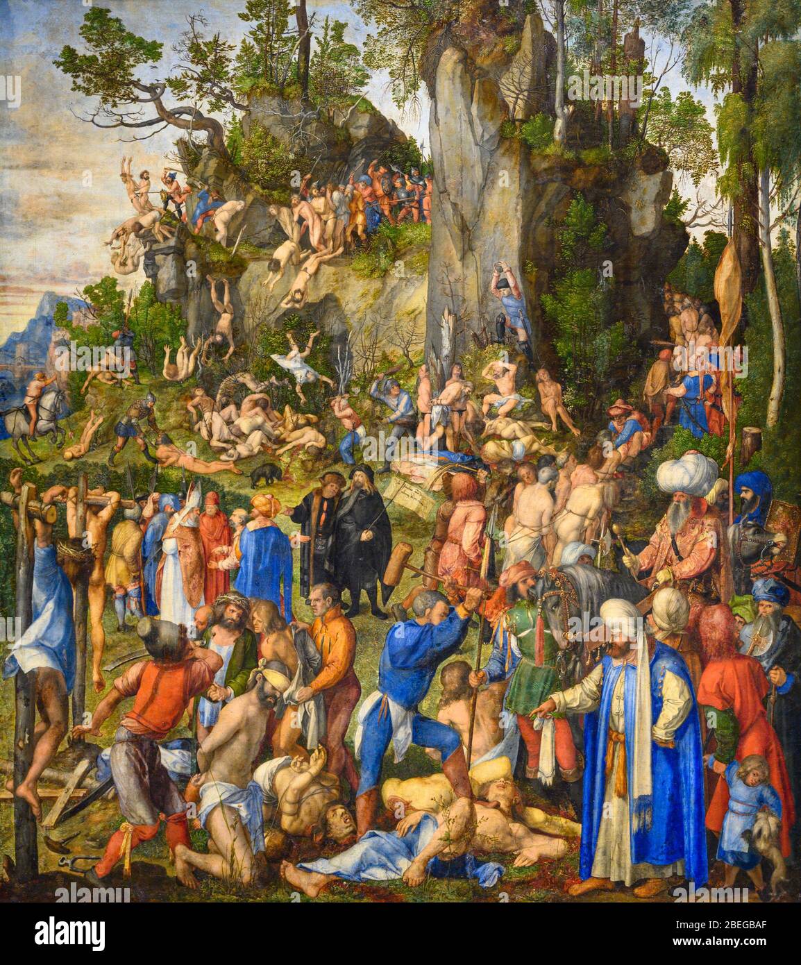 Das Martyrium der Zehntausend (1508) von Albrecht Dürer (1471 – 1528). Öl auf Leinwand. Stockfoto