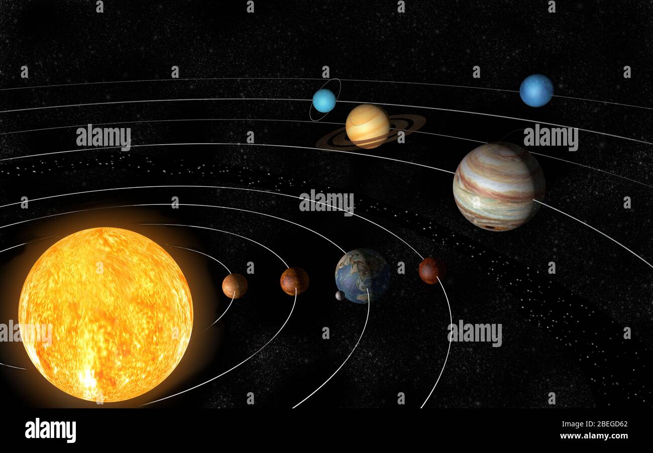 Sonnensystem, Illustration Stockfoto