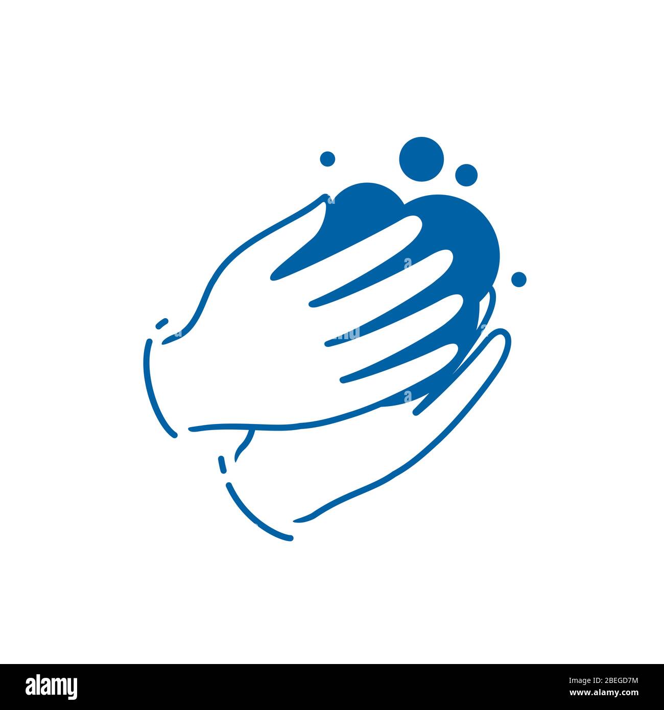 Hände mit Seife Symbol oder Symbol waschen. Vektor der Desinfektion Stock Vektor
