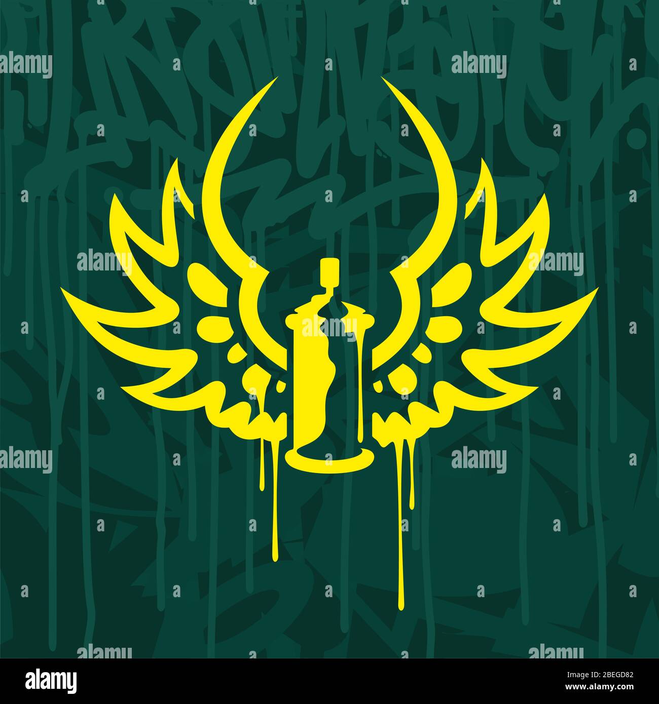 Graffiti Sprühdose Mit Wings Stencil Art Stock Vektor