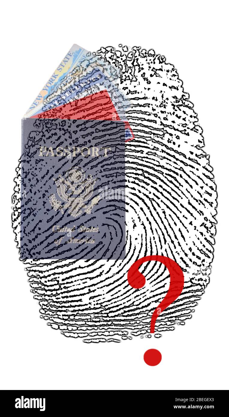 Identitätsdiebstahl und Reisen Stockfoto
