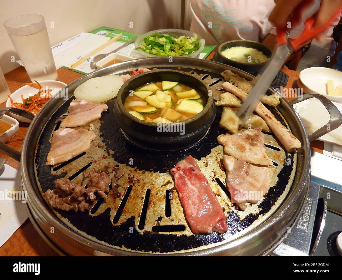 Nahaufnahme von koreanischem Grillfleisch in Los Angeles, Kalifornien Stockfoto