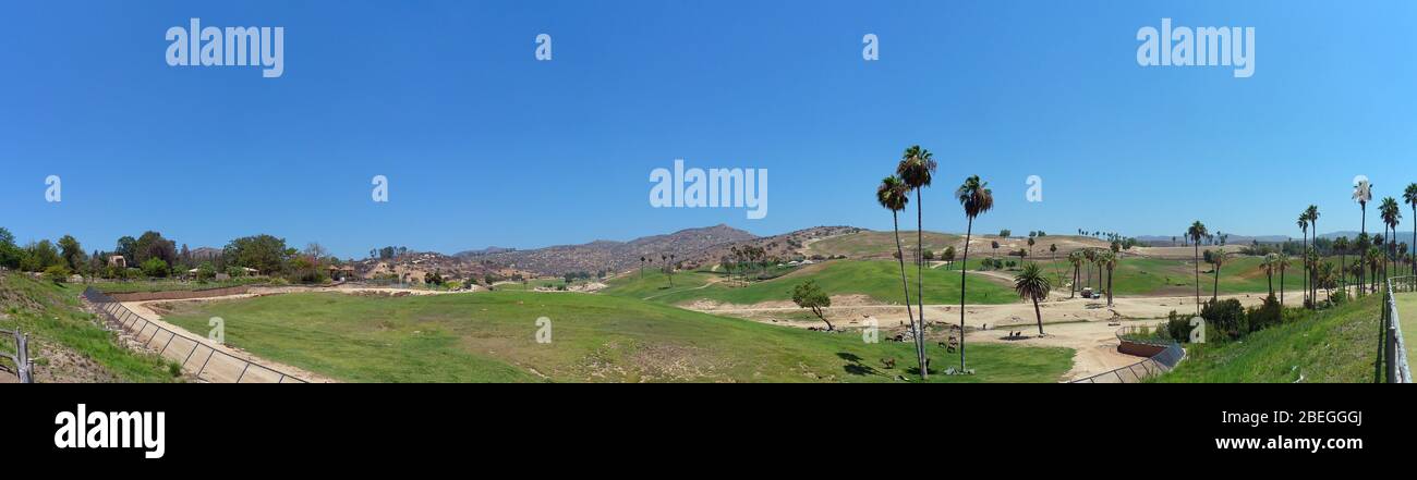 Blick aus dem Blickwinkel des San Diego Zoo Safari Park in Kalifornien Stockfoto
