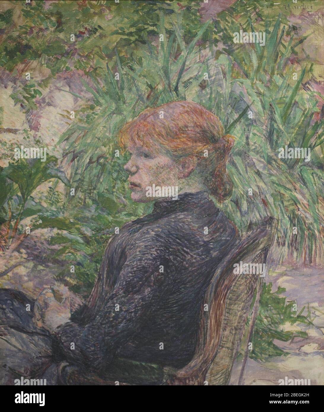 Henri de Toulouse-Lautrec - Femme rousse assise dans le jardin de M. Forest. Stockfoto